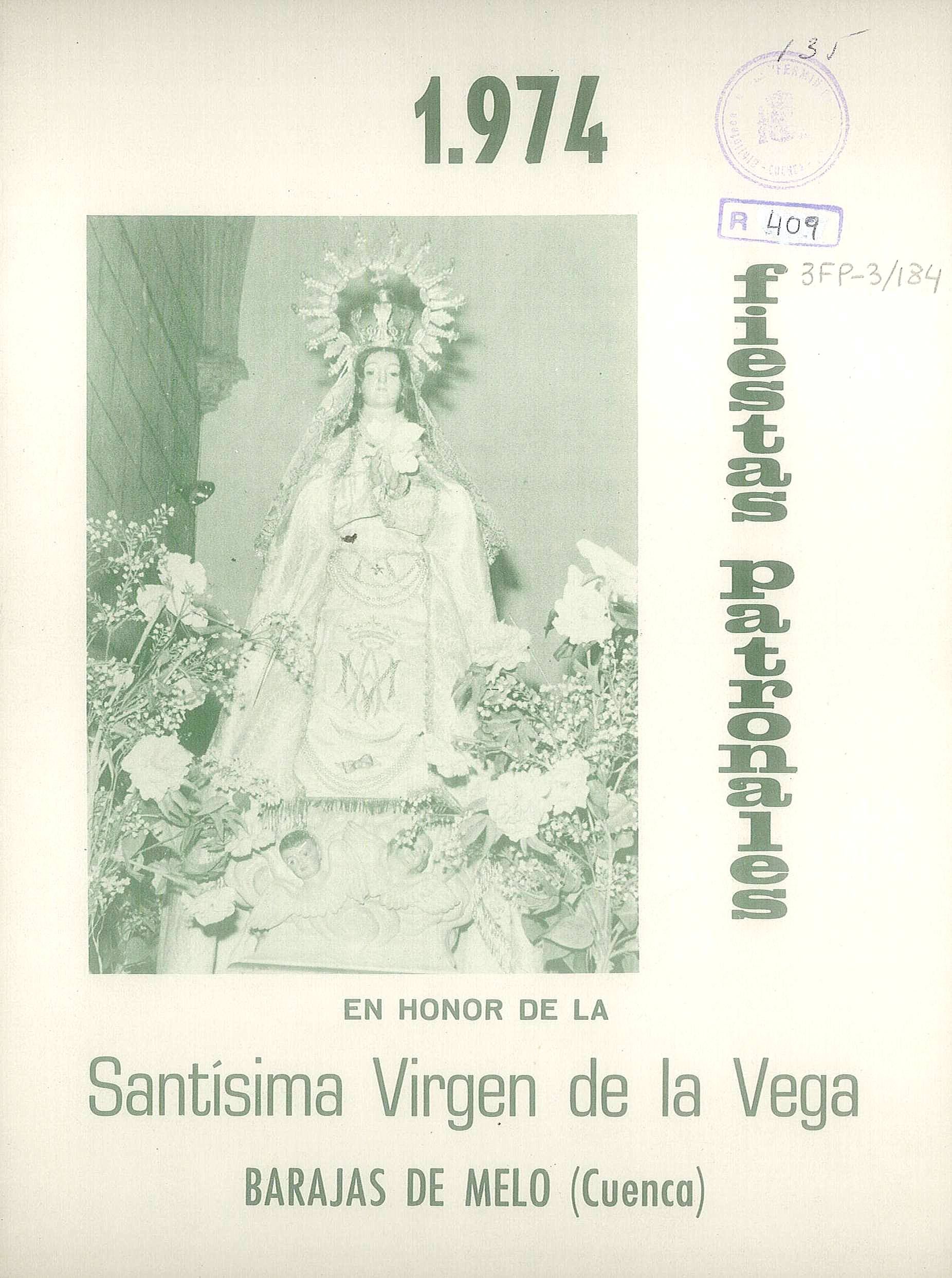 Fiestas patronales en honor a Nuestra Señora de la Vega 1974 Barajas de Melo